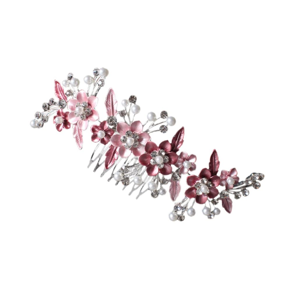 NOLITOY Flower Shape Hair Comb Rhinestones Elegant Wedding Hair Accessories for Brides and Women Alloy Headdress for Parties Celebrations and Casual Wear