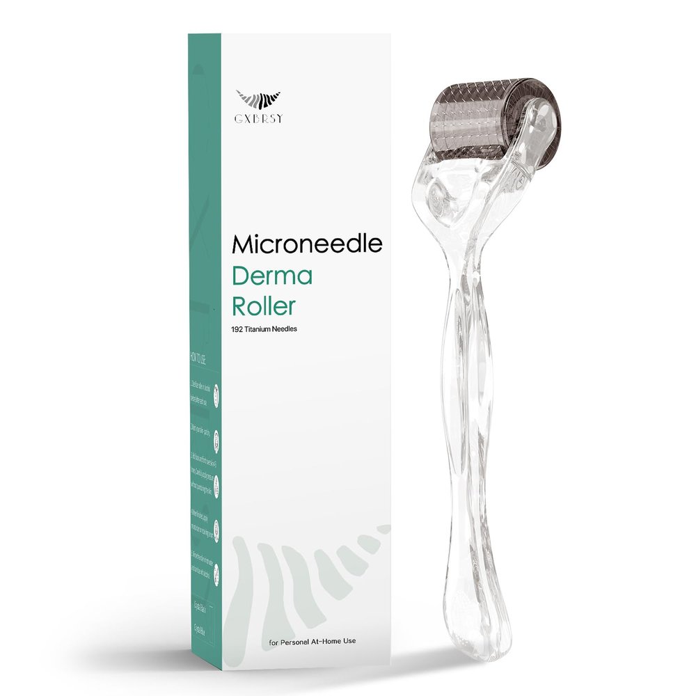 GXBRSY Derma Roller 0.30mm Titanium 192 Micro Needles Face Beard Dermal Roller (Crystal)