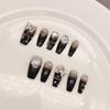 IJRMTVWO Handmade Wearing Nail Black butterfly Nail Patch Wearable Nail Removable reusable Heavy Industry Explosion Flash view 2