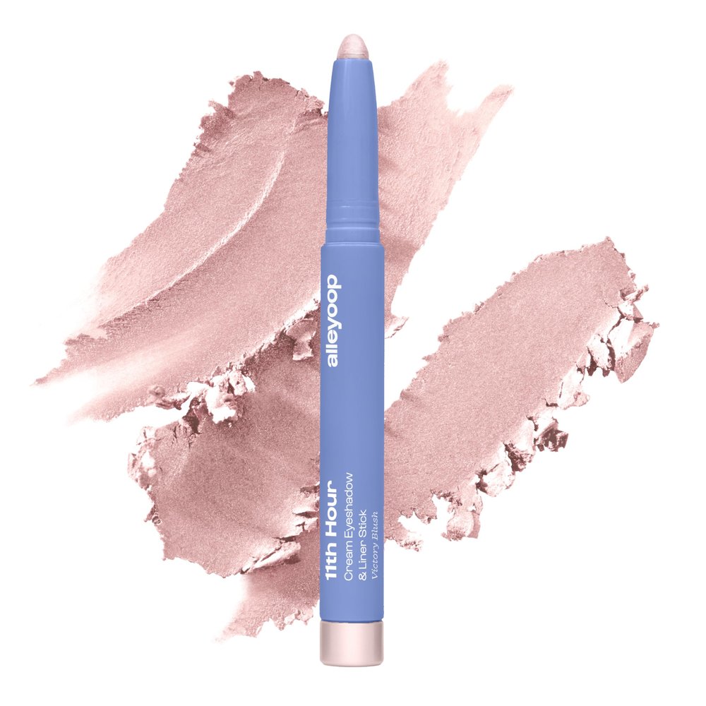 ALLEYOOP 11th Hour Waterproof Cream Eyeshadow Stick Long-Lasting Eye Shadow Pencil & Eyeliner, Cream to Powder Stick & Highlighter Smudge-Proof Eyeshadow Shimmer, Victory Blush Shimmer