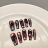 Handmade Wearing Nail Wine red long manicure Nail Patch Wearable Nail Removable reusable Heavy Industry Explosion Flash view 2