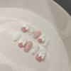 IJRMTVWO Handmade Wearing Nail Pink bow cute manicure Nail Patch Wearable Nail Removable reusable 10PCS view 1