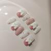 IJRMTVWO Handmade Wearing Nail Pink bow cute manicure Nail Patch Wearable Nail Removable reusable 10PCS view 3