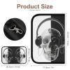 QUOPLMAM Skull Earphone Folding Storage Bag Tools Storage Carrying Case Makeup Travel Case Portable Makeup Bag Organizer view 2