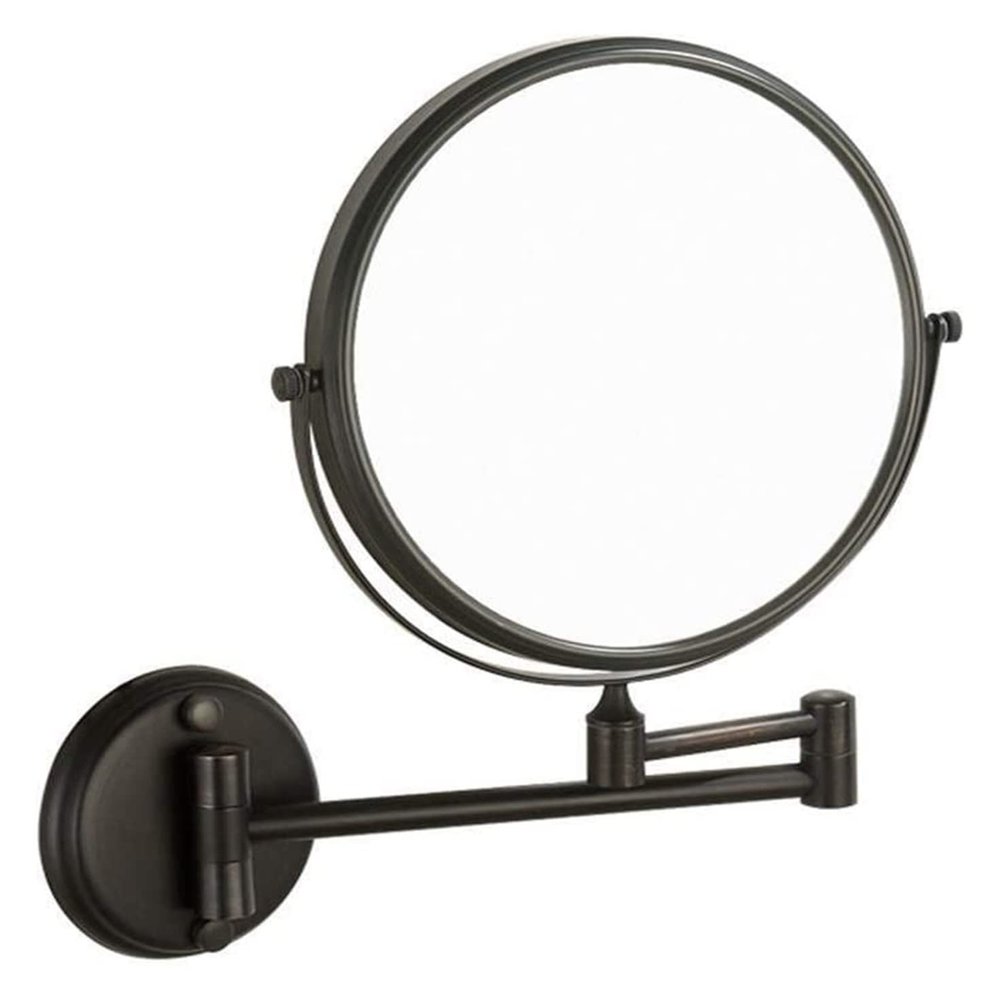 HSZQPBFR Cosmetic Vanity Mirror Black Retro European 8-inch Makeup Mirror 3 Times Magnification Telescopic Mirror