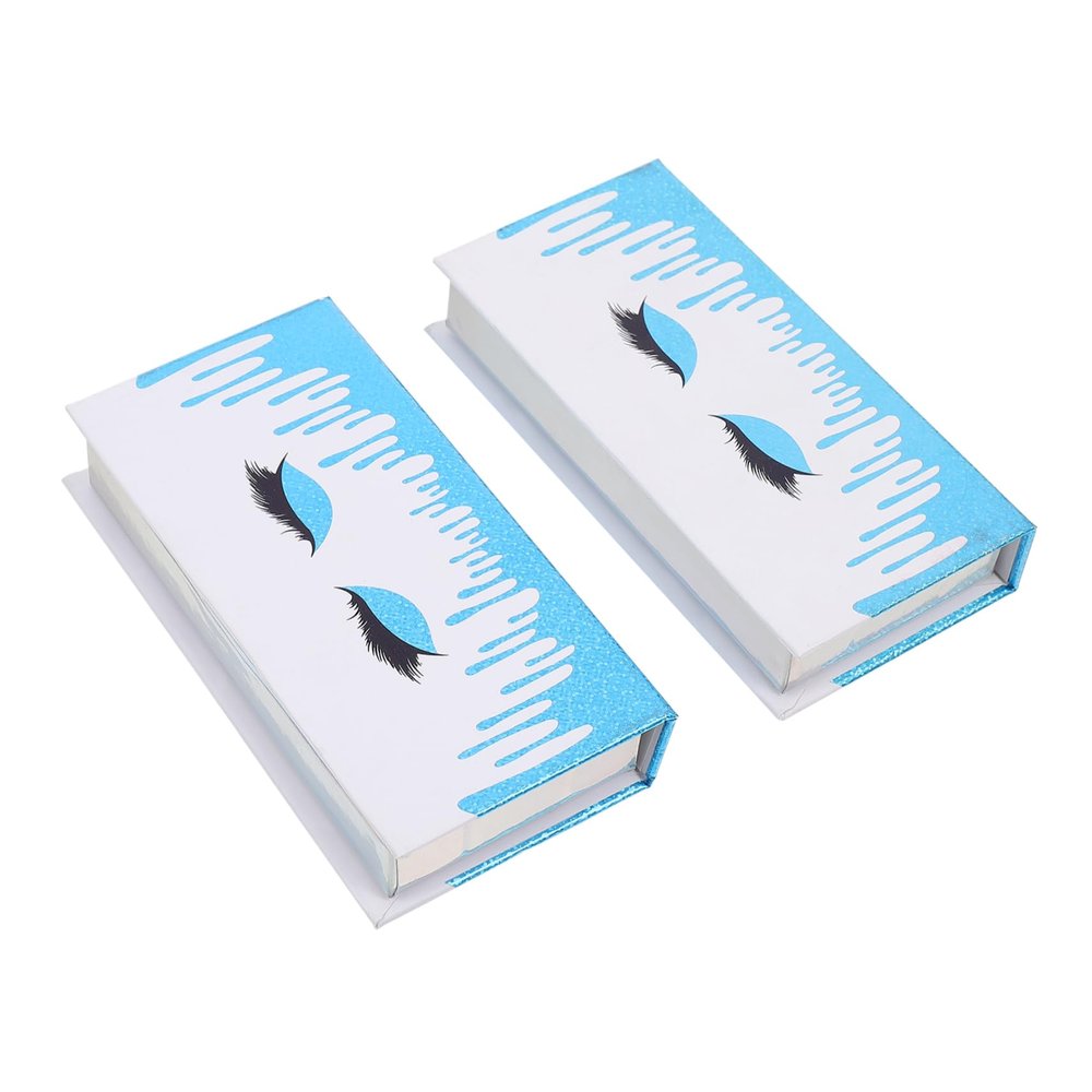 2pcs Elegant Eyelash Case with Delicate Pattern Portable Eyelash Box for Travel Daily Use for Organizing False Lashes