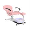 Eastmagic Reclining Pedicure Chair Station for Foot Bath Hydraulic Lift 360 Degrees Swivel Pedicure Chair w/Foot Basin, and Footrest, Pink Removable Headrest view 3
