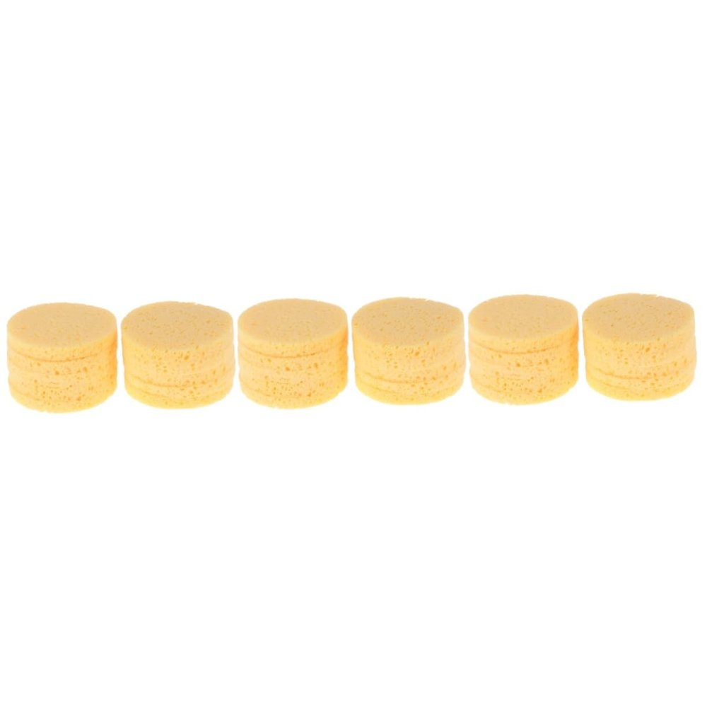 FRCOLOR 30pcs Facial Cleaning Sponge Natural Wood Pulp Makeup Removal Puff Gentle Skin Care Exfoliating Sponges for Makeup Removal for All Skin Types Yellow
