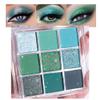 CAKAILA 9Colors Green Avocado Color Colorful Bright Eyeshadow Palette Makeup,Matte Sparkle Eye Shadow Palette Long Lasting Waterproof,Emerald Bright Eyeshadow Palette view 1