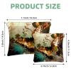 2 Pcs Pocket Cosmetic Bag, Sunset Butterfly Floral Self-Closing Shrapnel Makeup Bag No Zipper Small Makeup Pouch for Mini Travel Storage for Cosmetics Headphones Jewelry Organizer view 2