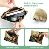 2 Pcs Pocket Cosmetic Bag, Sunset Butterfly Floral Self-Closing Shrapnel Makeup Bag No Zipper Small Makeup Pouch for Mini Travel Storage for Cosmetics Headphones Jewelry Organizer view 3