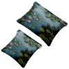 2 Pcs Pocket Cosmetic Bag, Water Lily Lotus Self-Closing Shrapnel Makeup Bag No Zipper Small Makeup Pouch for Mini Travel Storage for Cosmetics Headphones Jewelry Organizer view 1