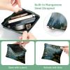 2 Pcs Pocket Cosmetic Bag, Water Lily Lotus Self-Closing Shrapnel Makeup Bag No Zipper Small Makeup Pouch for Mini Travel Storage for Cosmetics Headphones Jewelry Organizer view 3