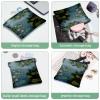 2 Pcs Pocket Cosmetic Bag, Water Lily Lotus Self-Closing Shrapnel Makeup Bag No Zipper Small Makeup Pouch for Mini Travel Storage for Cosmetics Headphones Jewelry Organizer view 4