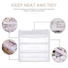 1Pc Cosmetic Storage Box Clear Standup Desk Drawer Cabinet Desk Organizer Office Tables forhome Sundries Container case Desktop Organizer Student Sewing kit pp Material Household view 4