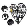 ZBJDX Metal Heart-Shaped Nail Polish Display Rack with Exquisite Patterns, 4-Layer Wall-Mounted Cosmetics Storage Rack, Suitable for Salons and Homes,Black view 2