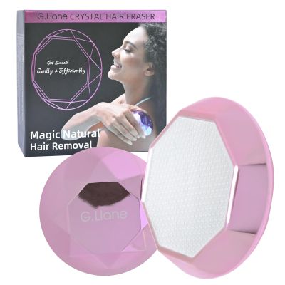 G.Liane Crystal Hair Eraser,Painless Nano Hair Remover Exfoliation,Gentle and Efficient Glass Hair Removal Device Without Waxing,Natural Epilator for Women and Men(Rose Pink)