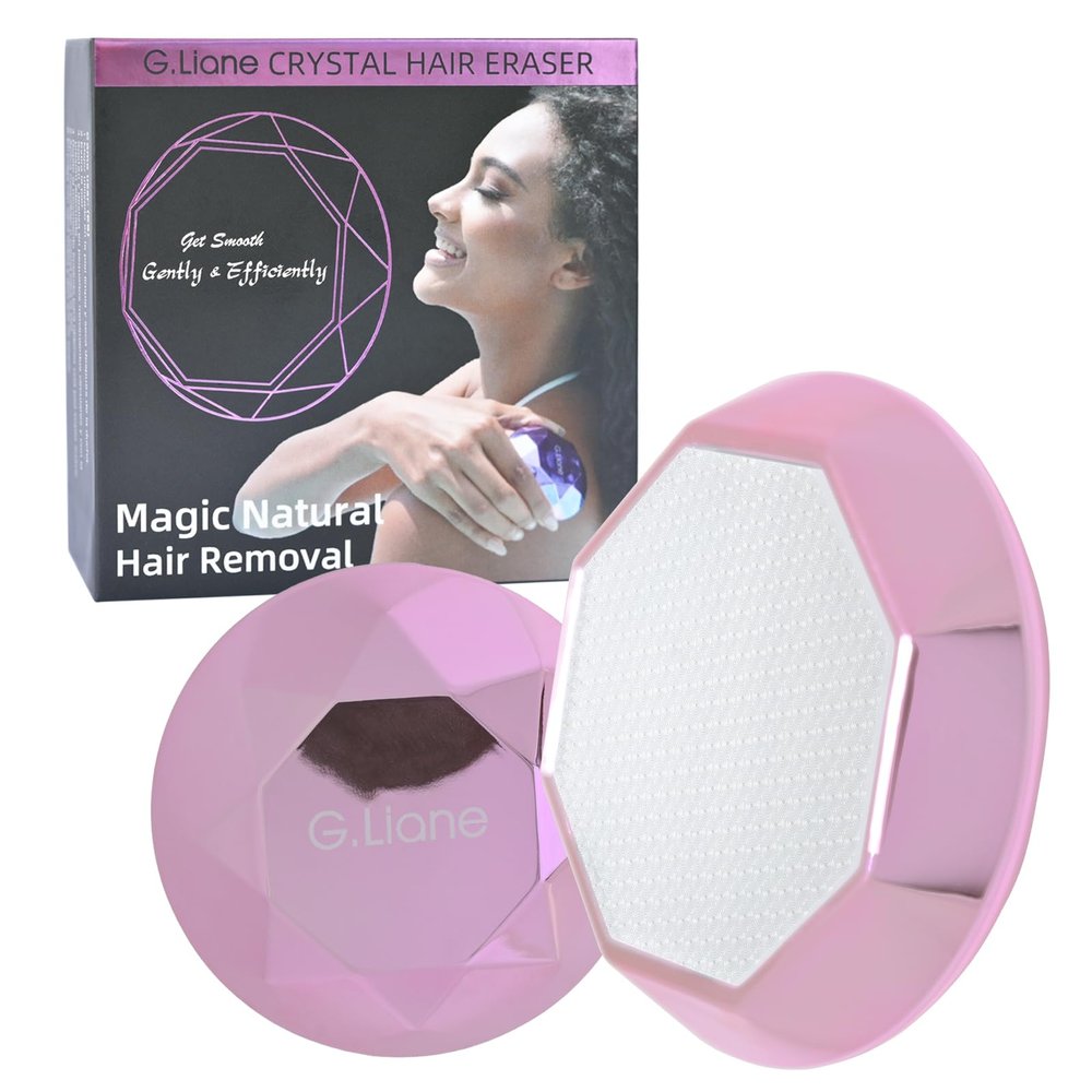 G.Liane Crystal Hair Eraser,Painless Nano Hair Remover Exfoliation,Gentle and Efficient Glass Hair Removal Device Without Waxing,Natural Epilator for Women and Men(Rose Pink)
