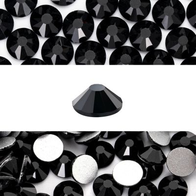 Novani 288 Pieces Flatback Rhinestones Glass Round Gems Black Crystals for Nail Art DIY Crafts Clothes Shoes,SS34,7.1-7.3mm