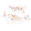 Beatifufu 4pcs Bridal Flower Hair Comb Hair Pin Wedding Headdress Bridal Accessories view 1