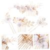 Beatifufu 4pcs Bridal Flower Hair Comb Hair Pin Wedding Headdress Bridal Accessories view 2