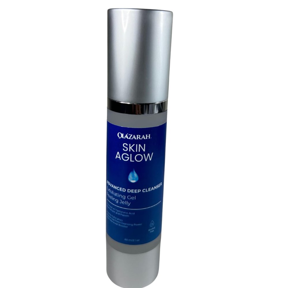 OLAZARAH | SKIN Aglow Advanced Deep Cleanser Exfoliating Gel w/Peeling Jelly for Skin Renewal Power, 2 fl. oz, (1pc)