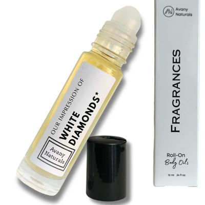 Avany Naturals Women Fragrance Oil for Skin - Travel Size Toiletries, Pheromone Enhanced Scents, Replicant Perfume, Scented Body Oil for Woman, Perfum Pen 1/3 oz (WhiteDiamonds Inspired)