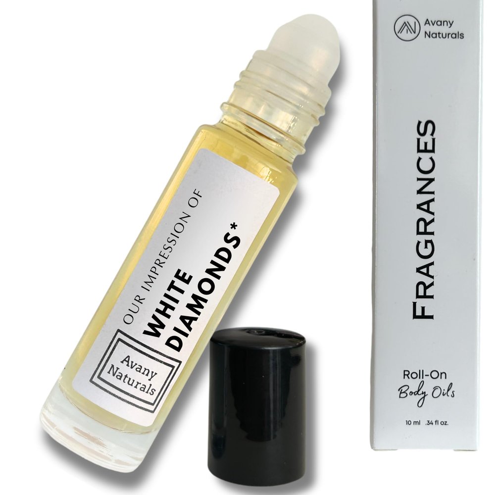 Avany Naturals Women Fragrance Oil for Skin - Travel Size Toiletries, Pheromone Enhanced Scents, Replicant Perfume, Scented Body Oil for Woman, Perfum Pen 1/3 oz (WhiteDiamonds Inspired)