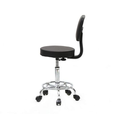 Adjustable Hydraulic Rolling Swivel Stool Chair with Cushion and Wheels, Rotating Stool Chair for Office Salon Tattoo Massage Facial Spa,Rolling Salon Stool Chair Black 13" L x 13" W x 37.4" H
