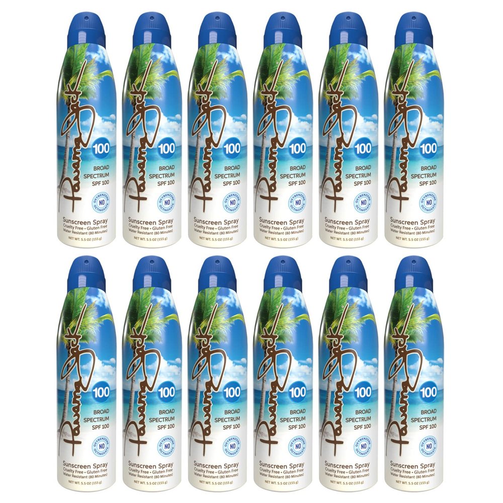 Continuous Spray Sunscreen - SPF 100, Broad Spectrum UVA/UVB Protection, PABA, Paraben, Gluten & Cruelty Free, Water Resistant (80 Minutes), 5.5 OZ - Pack of 12