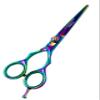 6" Hair Cutting Shears With Finger Rest and Rubber Ring Inserts Salon and Barbershop Scissors - Rainbow view 1