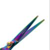 6" Hair Cutting Shears With Finger Rest and Rubber Ring Inserts Salon and Barbershop Scissors - Rainbow view 2