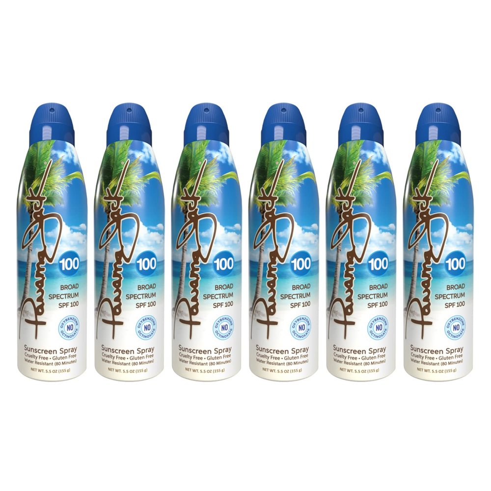 Continuous Spray Sunscreen - SPF 100, Broad Spectrum UVA/UVB Protection, PABA, Paraben, Gluten & Cruelty Free, Water Resistant (80 Minutes), 5.5 OZ - Pack of 6