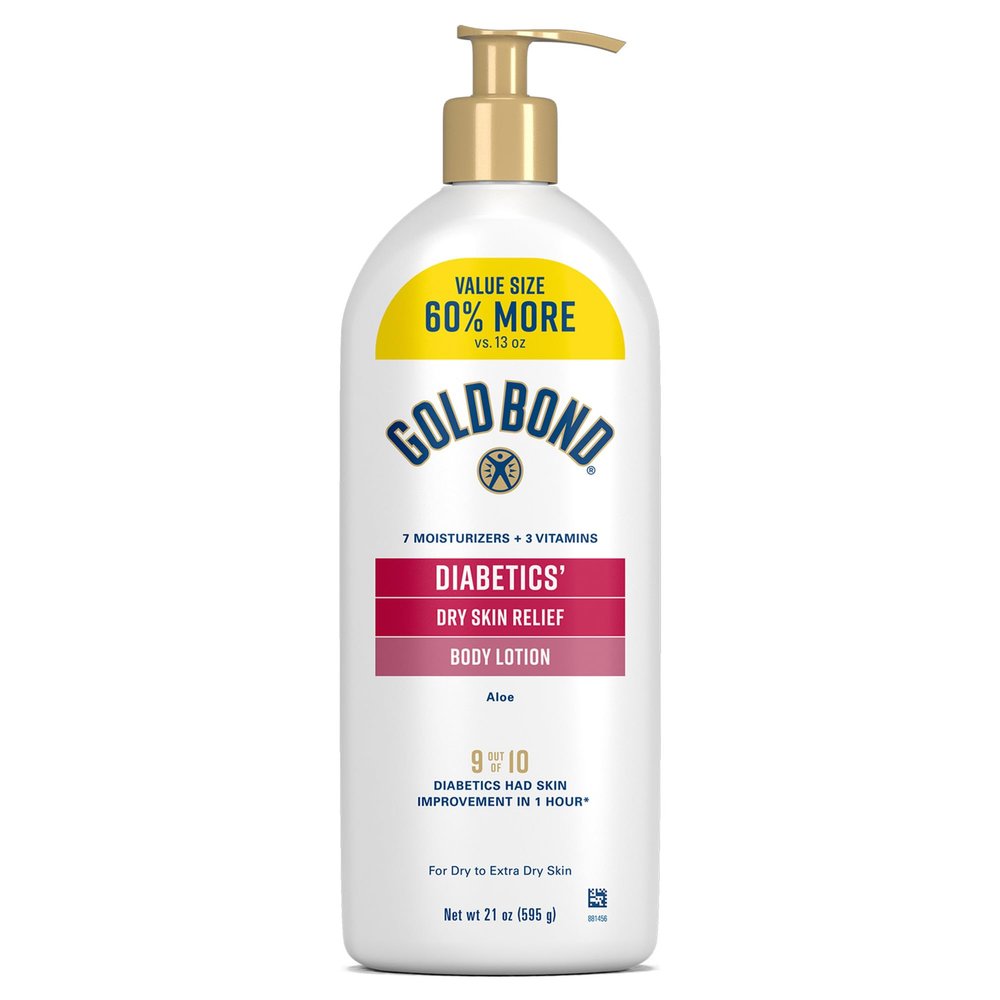Gold Bond Diabetics' Dry Skin Relief Body Lotion With Vitamin E & Aloe To Soothe & Moisturize Dry, Flaky & Rough Skin, Value Size, 21 oz.
