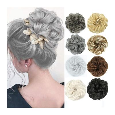 YUXING1205 Hair Piece Messy Bun Hair Piece Scrunchies for Women Elastic Band Synthetic Wavy Curly Chignon Ponytail Hair Extensions Thick Updo Hairpiece for Daily Wear Hair Buns (Color : M2-33)
