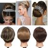YUXING1205 Hair Piece Synthetic Straight Chignon Bun Hair Pieces 6" Drawstring Ponytail Extensions Clip in Hair Extension Heat Resistant Hair Donut Chignon for Women Hair Buns (Color : Light Brown) view 3