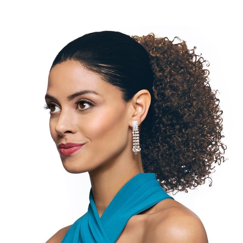 10" Length Drawstring Ponytail DS21 Color F1B30 - (2 Pack) Cheerleading Looser Spiral Curls Fusion Heat Friendly Synthetic Fiber Womens Lightweight Black Women Curly Cheer Bundle Hairloss Booklet