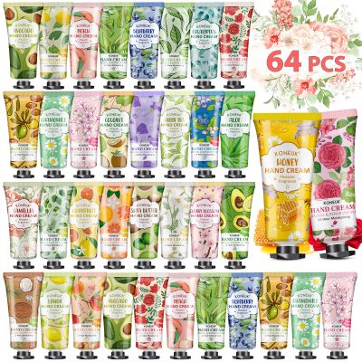 KONEUK 64 Pack Moisturizing Hand Cream Set, Christmas Gifts for Women, Bulk Hand Lotion Travel Size for Dry Cracked Hands, Mini Hand Cream for Mom Gifts, Stocking Stuffers, Thank You Gifts