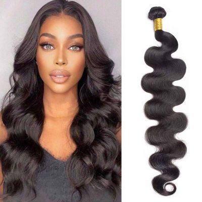 100% Unprocessed Virgin Brazilian Body Wave Human Hair Bundle, 22 Inch Natural Black, One Pack Hair Extension for Seamless Styling