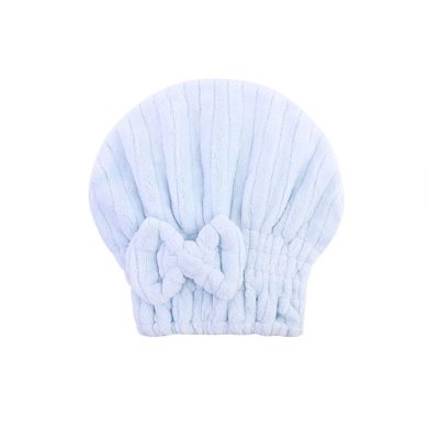 SPXTOM Large Hair Dry Cap, Bowknot Shower Cap, Water Absorbent Elastic Wrap Quick Drying Cap Hat, for Girls and Women, for Wet Hair Long Thick Hair (Color : Blue)