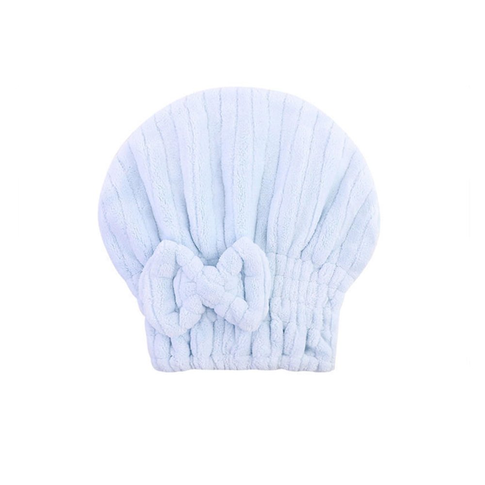 SPXTOM Large Hair Dry Cap, Bowknot Shower Cap, Water Absorbent Elastic Wrap Quick Drying Cap Hat, for Girls and Women, for Wet Hair Long Thick Hair (Color : Blue)