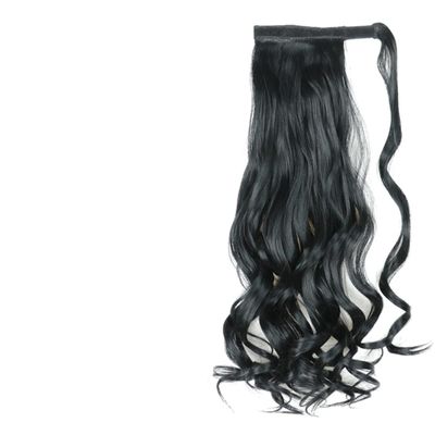22Inch Long Straight Synthetic Hair Extensions Wrap Ponytailtail Hair For Women Clip On Ponytailtail Hairpieces Brown Black Color