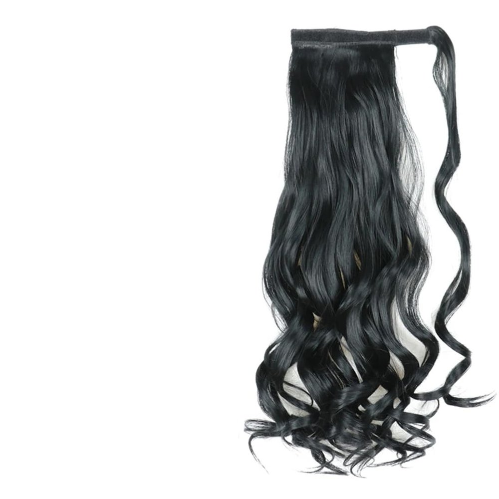 22Inch Long Straight Synthetic Hair Extensions Wrap Ponytailtail Hair For Women Clip On Ponytailtail Hairpieces Brown Black Color
