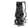 22Inch Long Straight Synthetic Hair Extensions Wrap Ponytailtail Hair For Women Clip On Ponytailtail Hairpieces Brown Black Color view 1