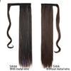 22Inch Long Straight Synthetic Hair Extensions Wrap Ponytailtail Hair For Women Clip On Ponytailtail Hairpieces Brown Black Color view 4