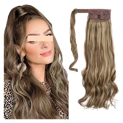 HEAIQI Hair Chignon for Women Messy Curly Bun Extension Wig Wavy Ponytail Pompadour Ponytail Extension Cord Hair Extensions Curl Clips Synthetic Bun Messy Bun Hair Piece (Color : 02, Size : 18inches)