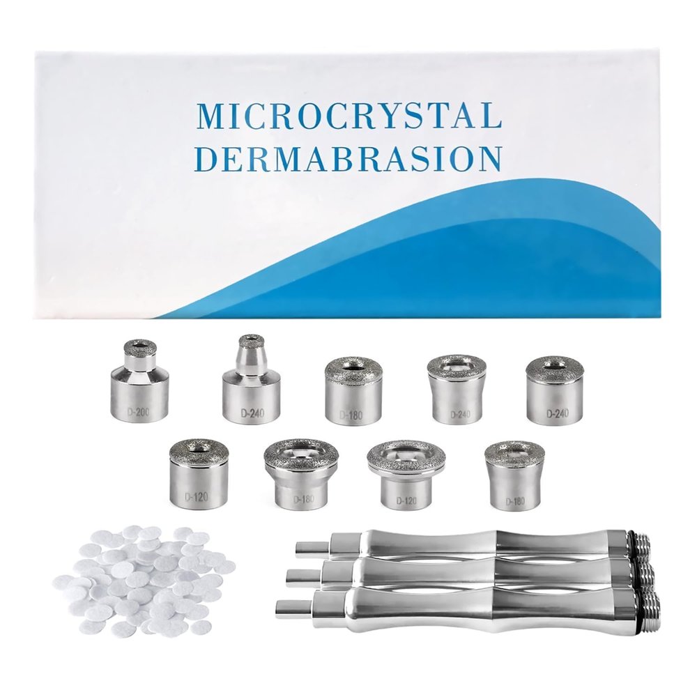 ZEIZOMZER Diamond Dermabrasion Head, Microdermabrasion Kit (9 Tips and 3 Wands and 1 Pack Filters), Facial Exfoliator Tool for Home
