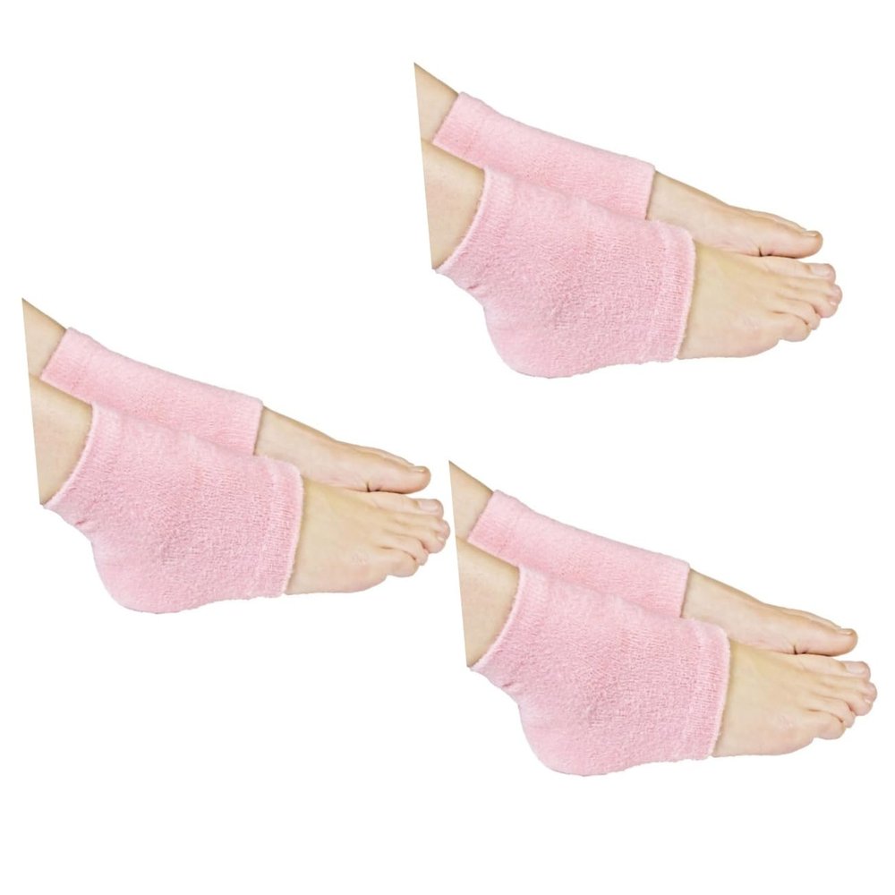NOLITOY 3pcs Vented Heel Sleeves Spa Socks Moisturizing Gel Foot Alignment Socks for Women Care