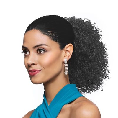 10" Length Drawstring Ponytail DS21 Color 1B - (2 Pack) Cheerleading Looser Spiral Curls Fusion Heat Friendly Synthetic Fiber Womens Lightweight Black Women Curly Cheer Bundle Hairloss Booklet