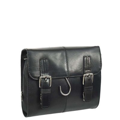 A1 FASHION GOODS Mens Leather Wash Bag Hanging Cosmatics Toiletry Shaving Kit Travel Bag, Black, Small, Wash Bag